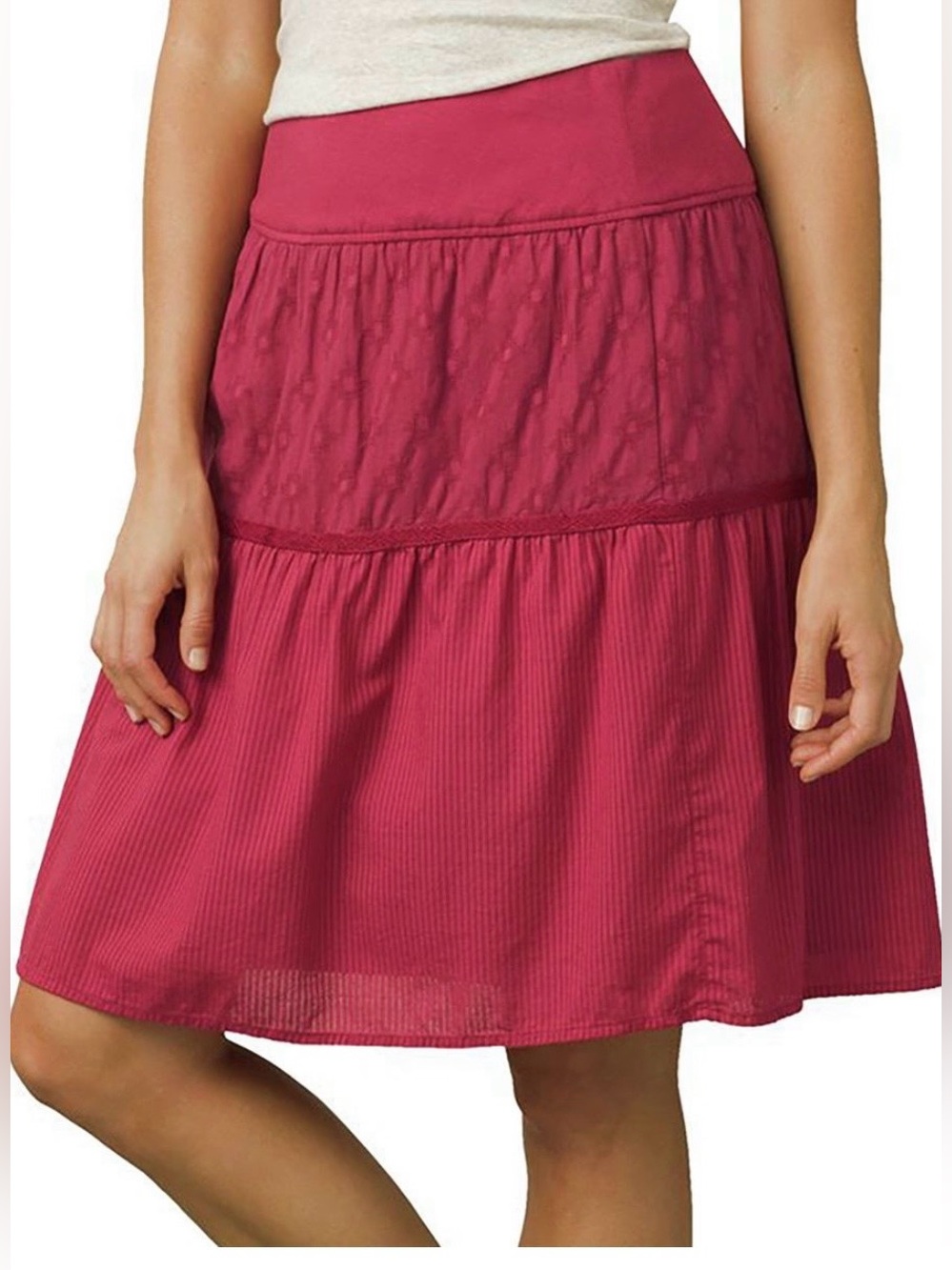 Prana Taja Organic Cotton A-Line Midi Skirt, Size XS, White Color, Beach ready! - Picture 2 of 16